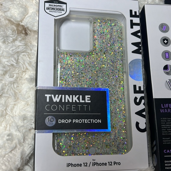 NWT ✨TWINKLE✨CONFETTI CASE MATE 10 Ft. Drop Protection💥 iPhone 12/iPhone 12 PRO - Picture 3 of 16